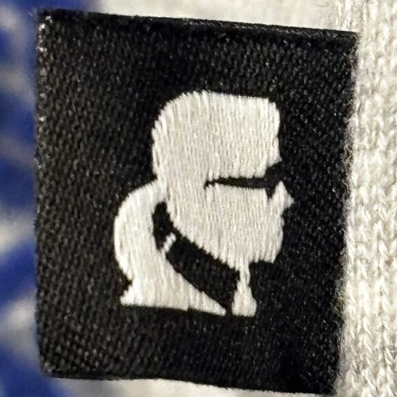 Karl Lagerfeld Sweatshirt Women Medium Gray Neon Signature Eiffel Tower Pullover - Picture 6 of 13